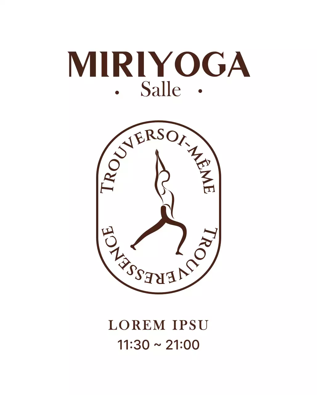 Signes d'ouverture et de fermeture des studios de yoga avec illustrations