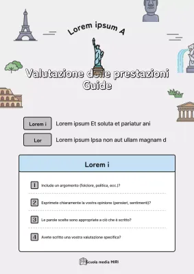 Storia semplice in grigio e azzurro Guida alla valutazione della performance di storia mondiale Risorse didattiche