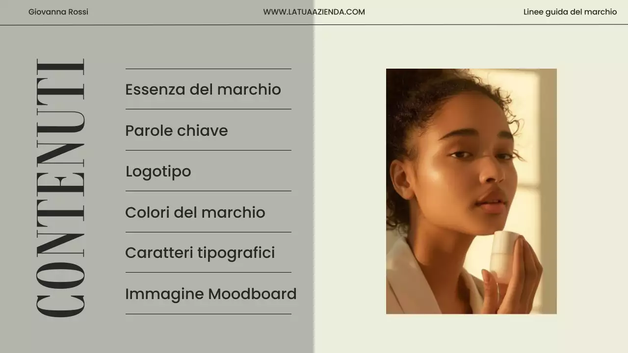Linee guida del marchio moderno minimalista beige e grigio
