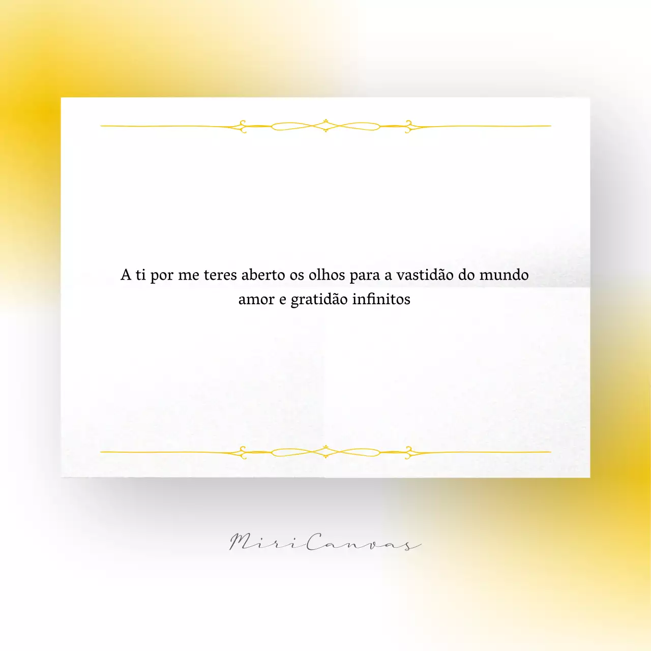 Promover uma saudação amarela e luxuosa de agradecimento pelo Mês da Família