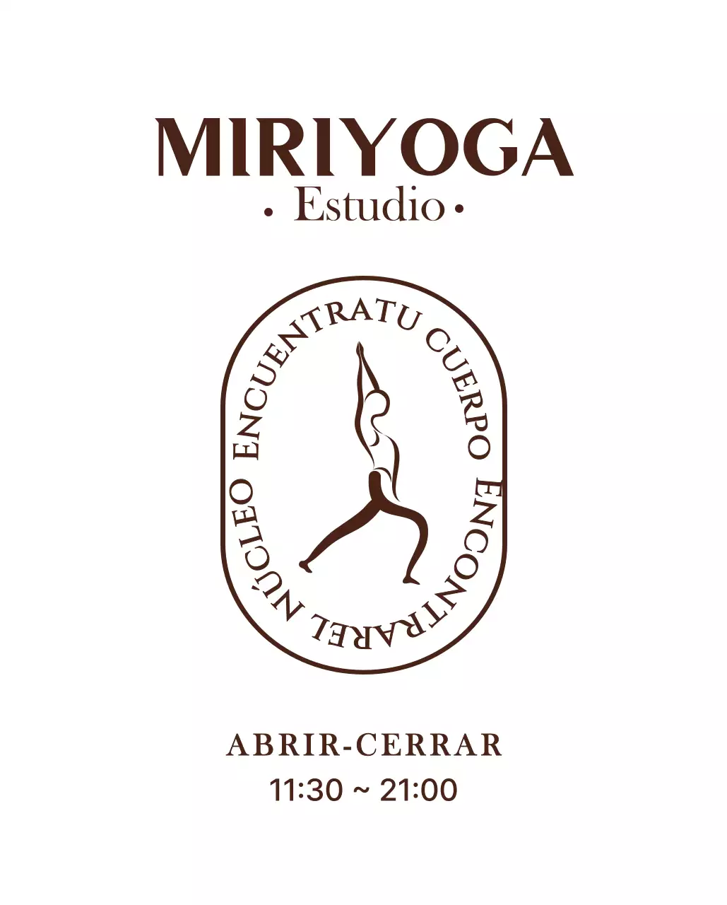 Señales de horario de apertura y cierre de estudios de yoga con ilustraciones