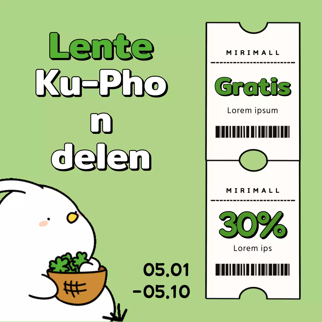 Een mooie lenteposter in groen en chartreuse