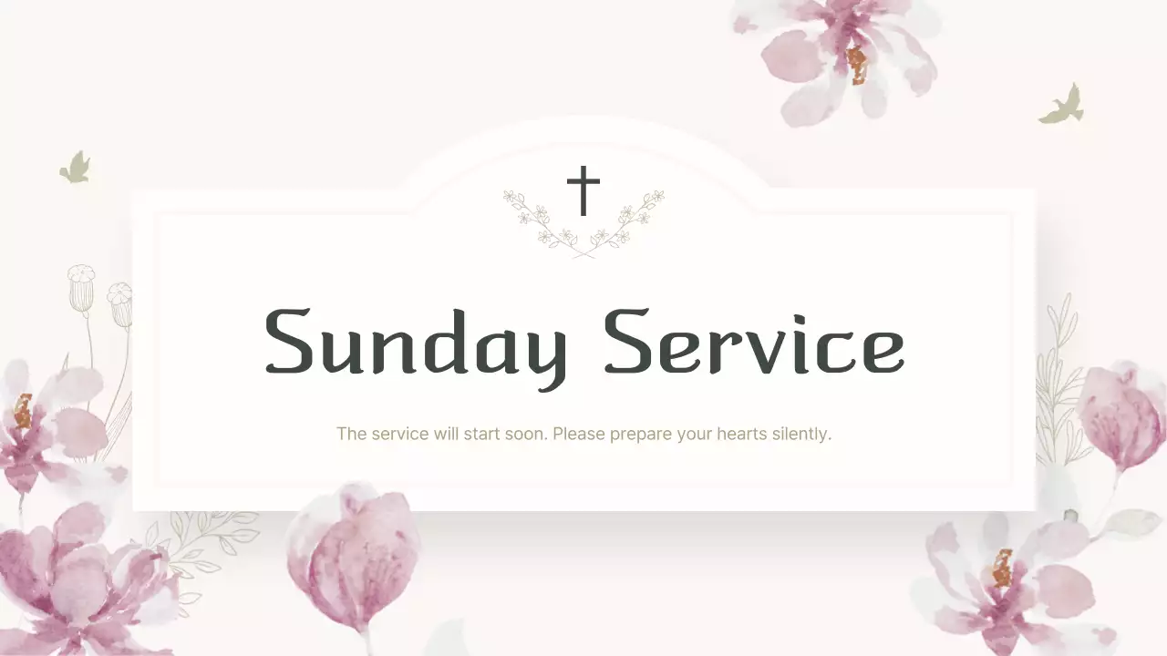 Beige Elegant Church Announcement Presentation