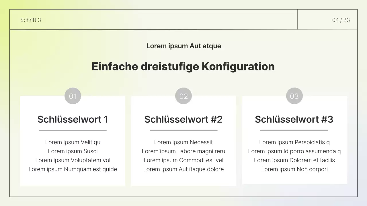 Einfacher Layout-Bericht in Weiß und Chartreuse