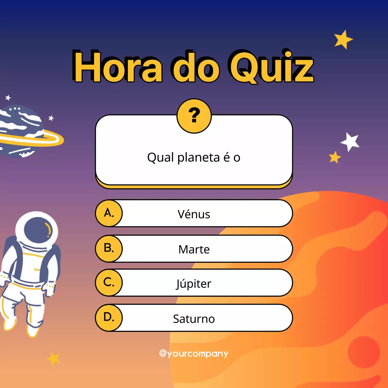 Animação azul-marinho Planeta Trivia Quiz Publicidade