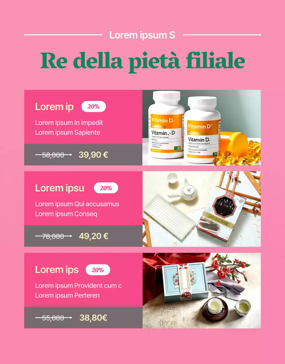 Promuovere i prodotti del mese rosa e verde della famiglia