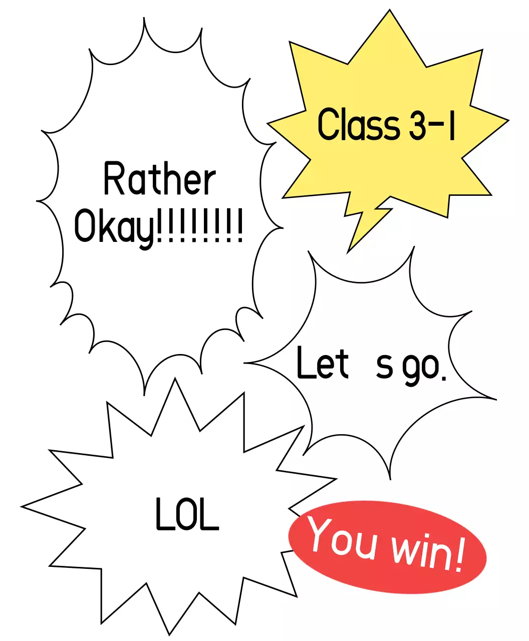 Kelompok ayo bermain pompom dengan gelembung ucapan