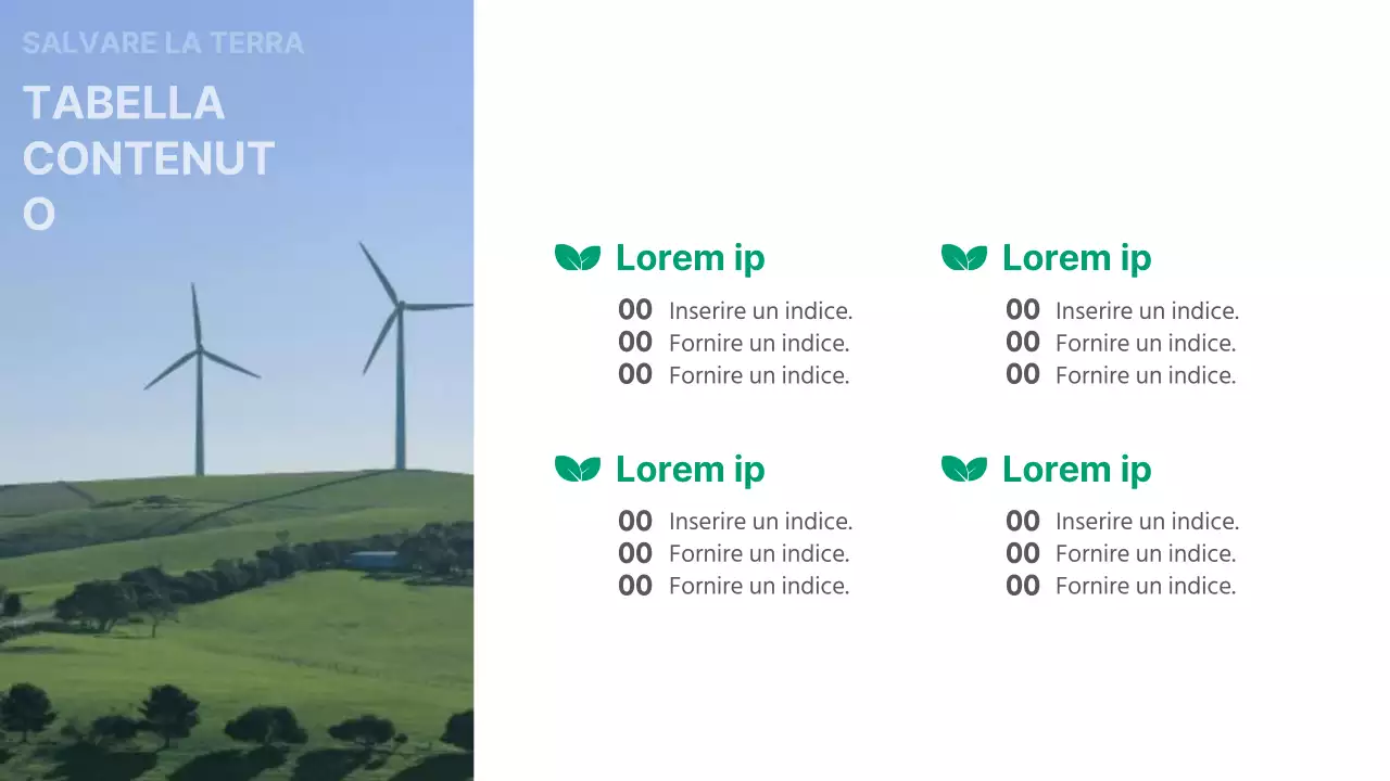 Un'introduzione di base verde e bianca al business dell'energia verde