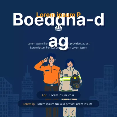 Een modern brandweerteken in marineblauw en oranje