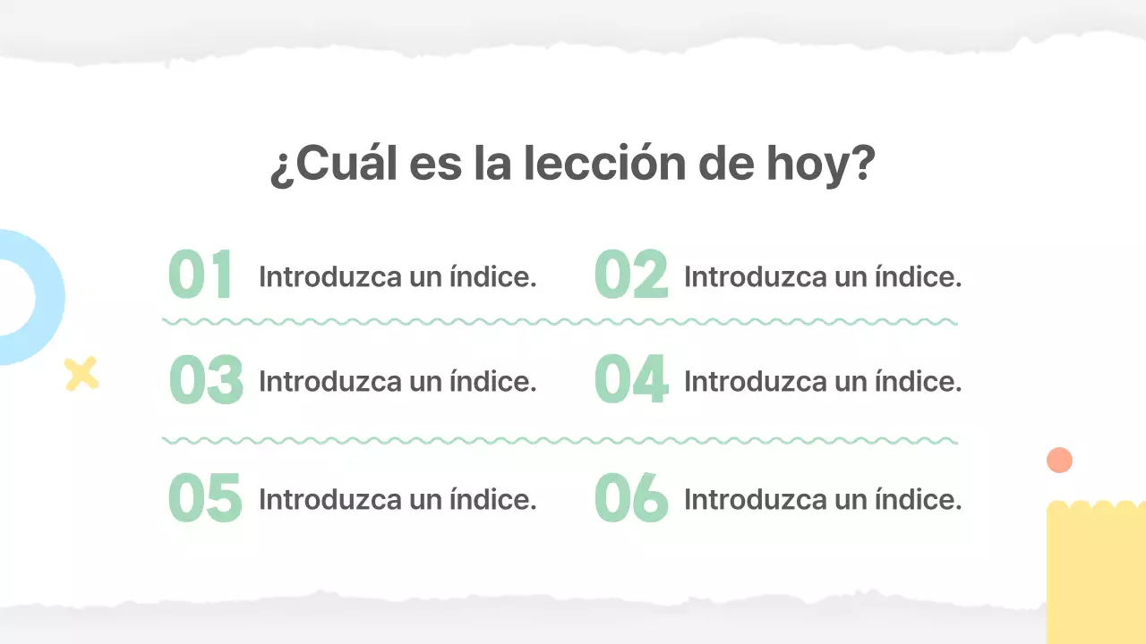 Material escolar básico en amarillo y verde