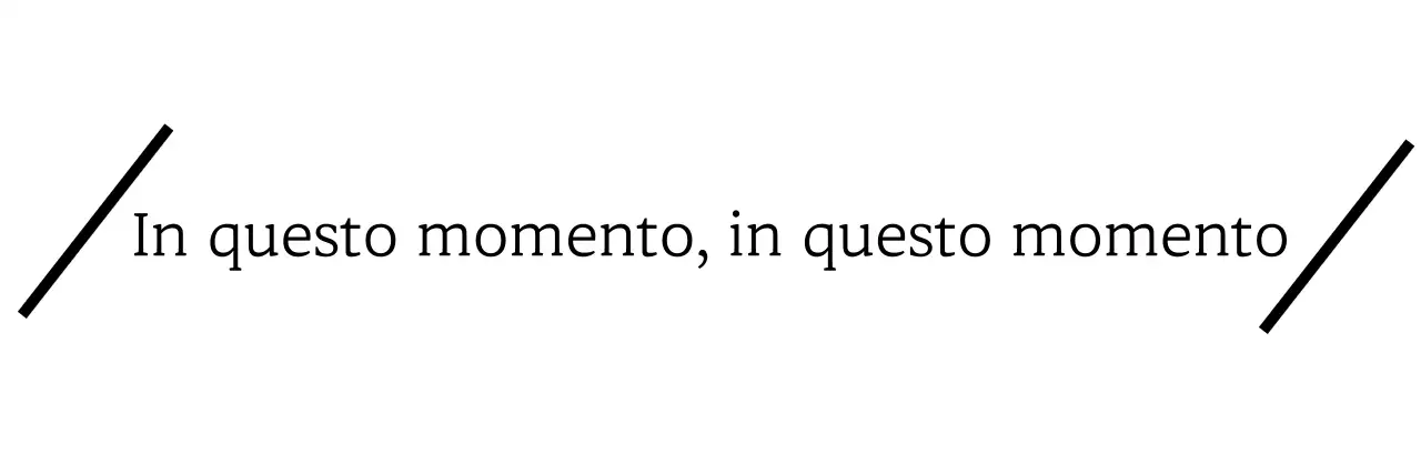 Merchandising con frasi semplici ed emozionali, con linee diagonali e caratteri serif.