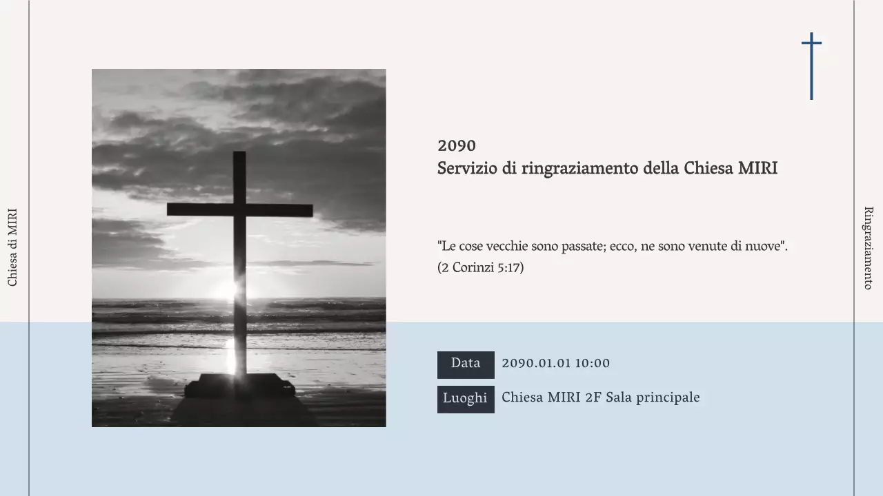 Guida al servizio religioso semplice in blu chiaro e blu navy