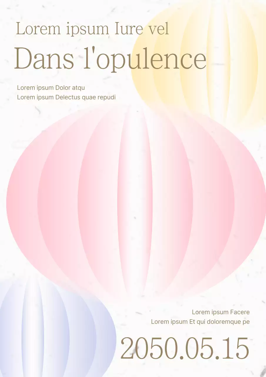 Affiche promotionnelle simple rose et jaune du festival des lanternes