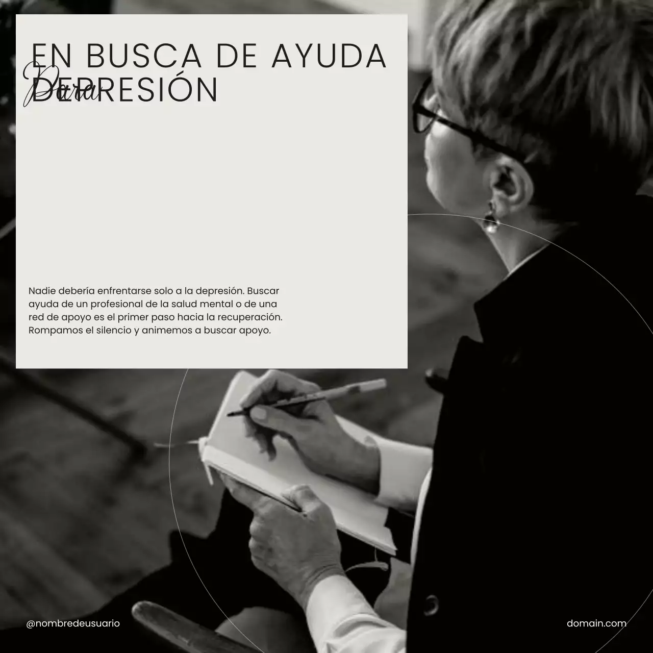 Beige Blanco y Negro Campaña de amor propio para el cuidado mínimo de la salud mental