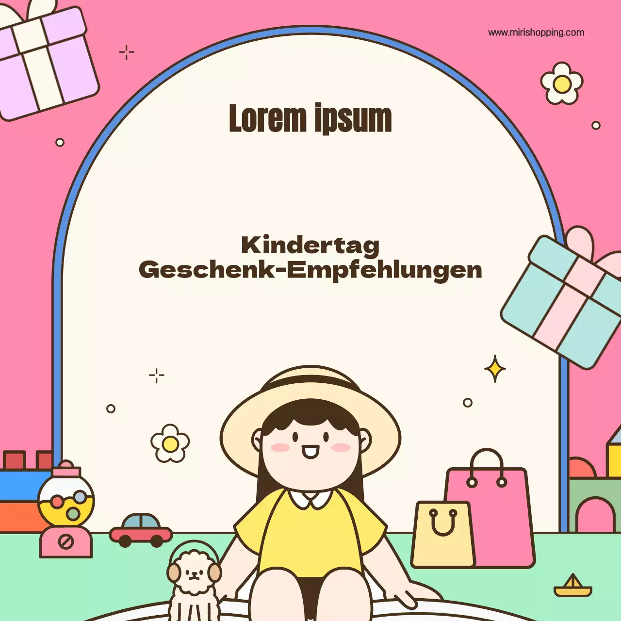 Werben Sie für eine kitschige Kindertagsaktion in Rosa