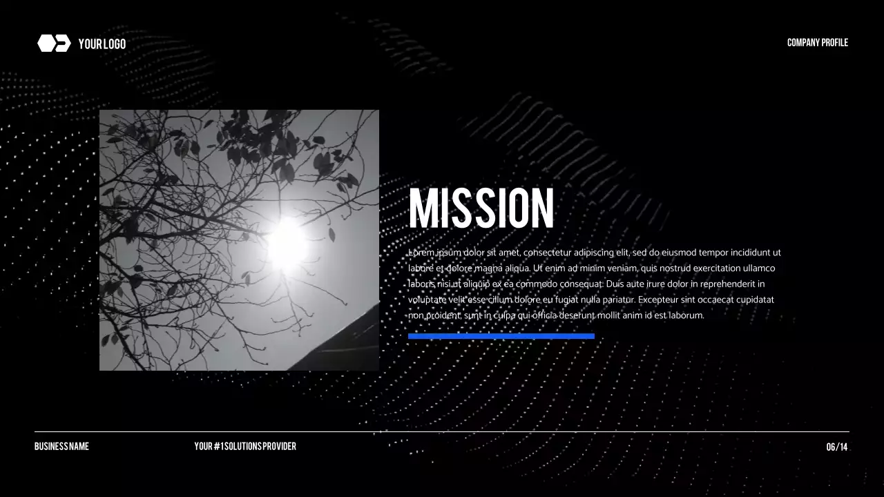 Black Modern Business Profile Document Presentation