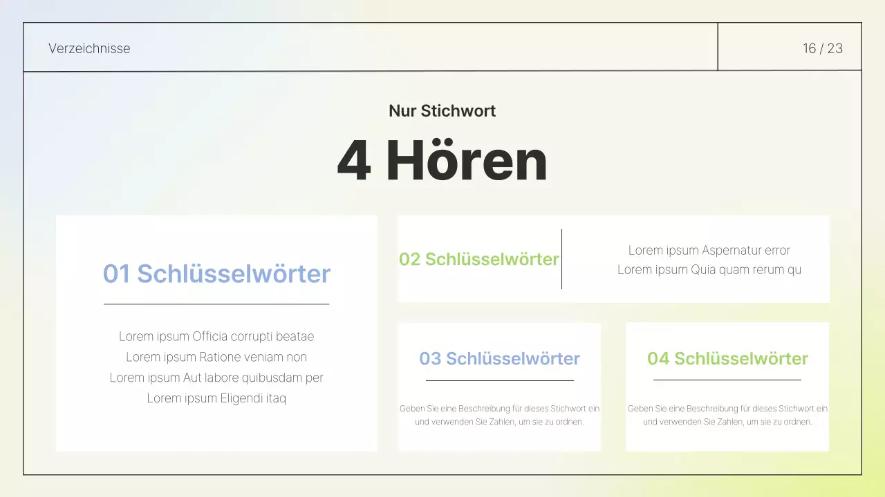 Einfacher Layout-Bericht in Weiß und Chartreuse