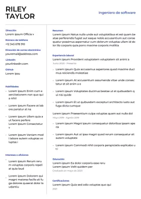 Blanco Azul Simple Minimal Limpio Ingeniero de Software Carrera A4 Carta de Contratación