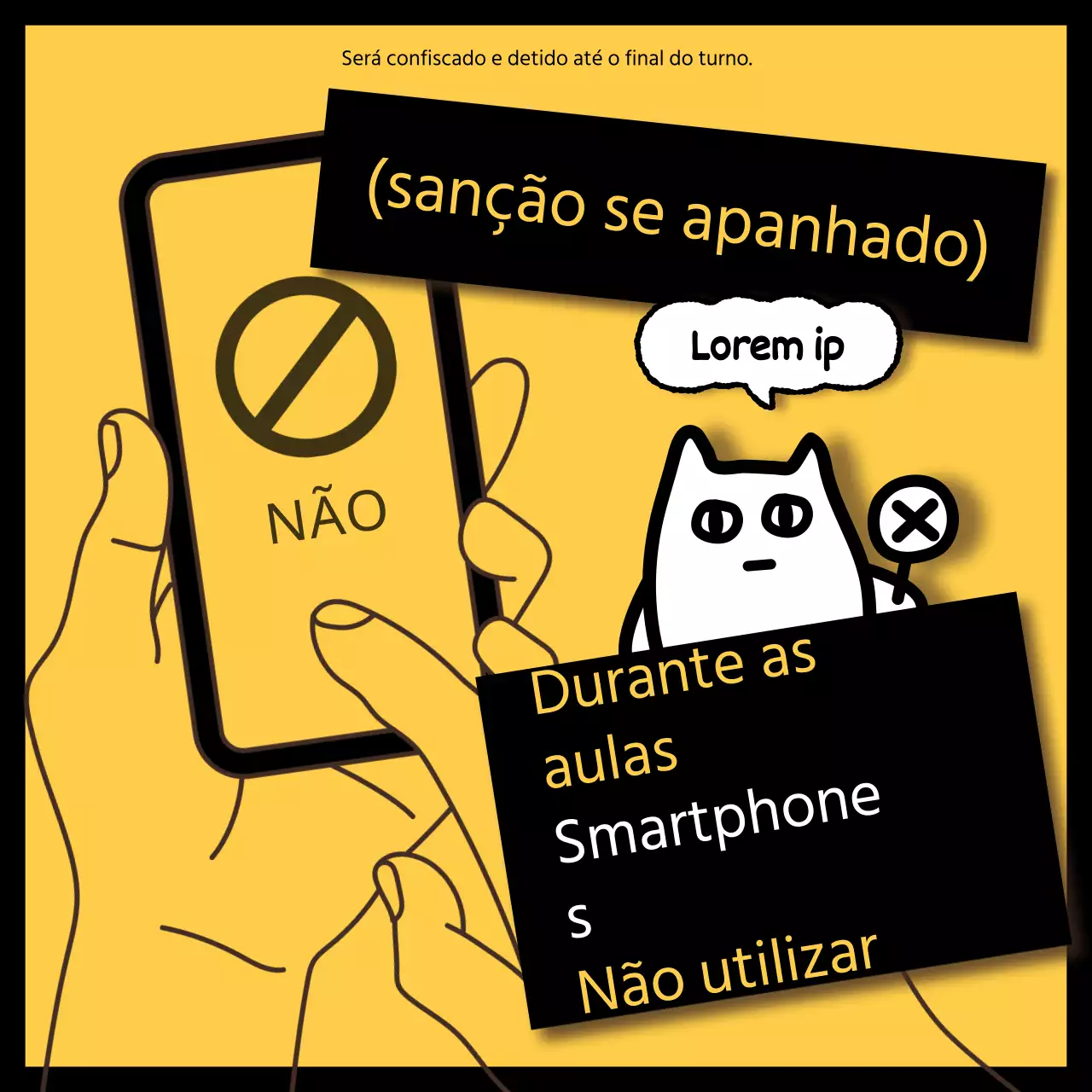 Avisos de sanções assinalados a amarelo e a preto