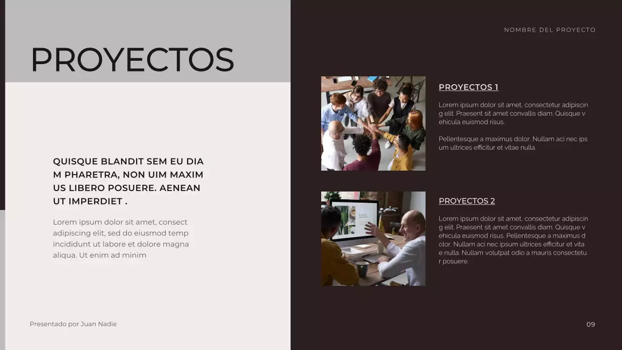 Presentación empresarial en tono neutro