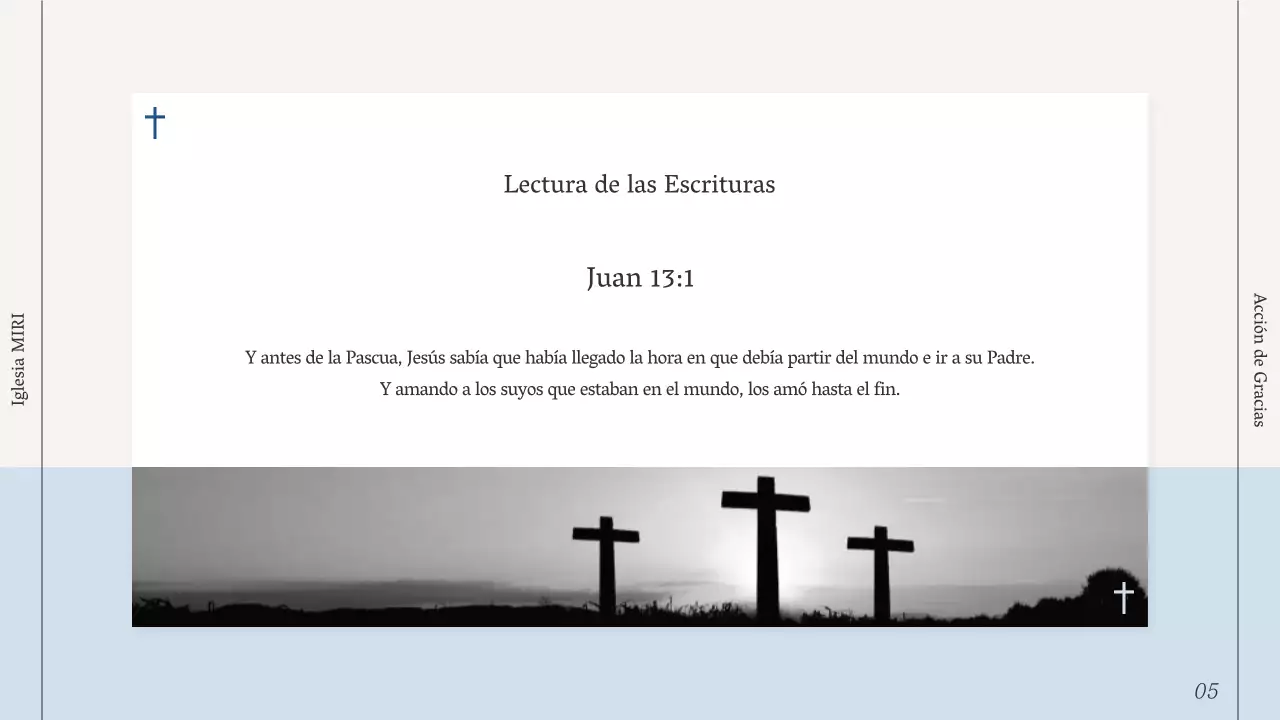 Guía sencilla de servicios religiosos en azul claro y azul marino