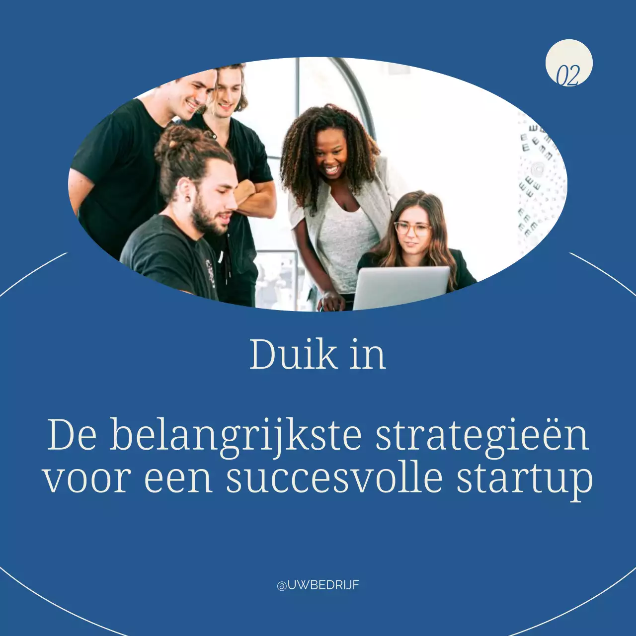 Beige en blauw modern bedrijf starten Publiciteit