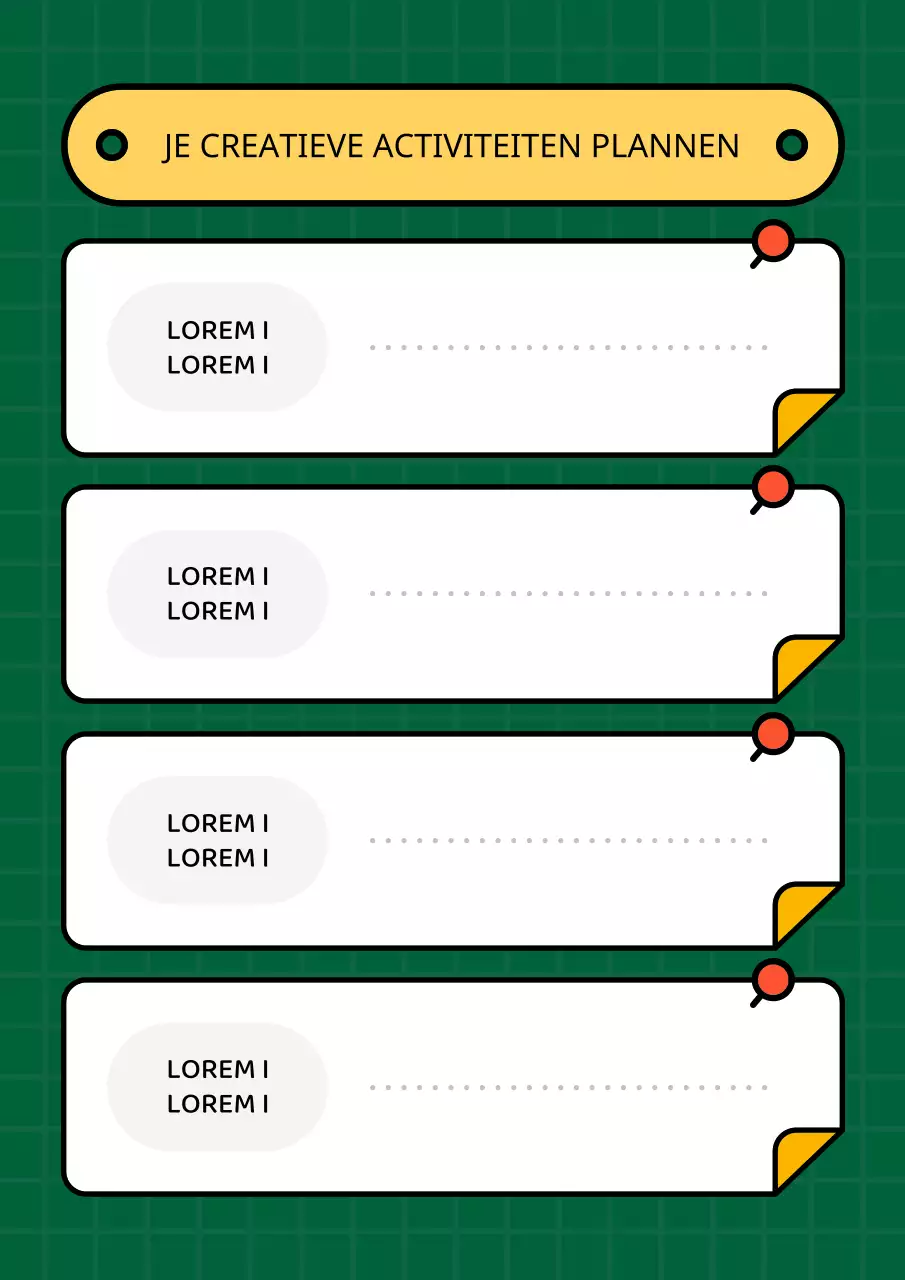 Schattige groene en gele dagboekplanner