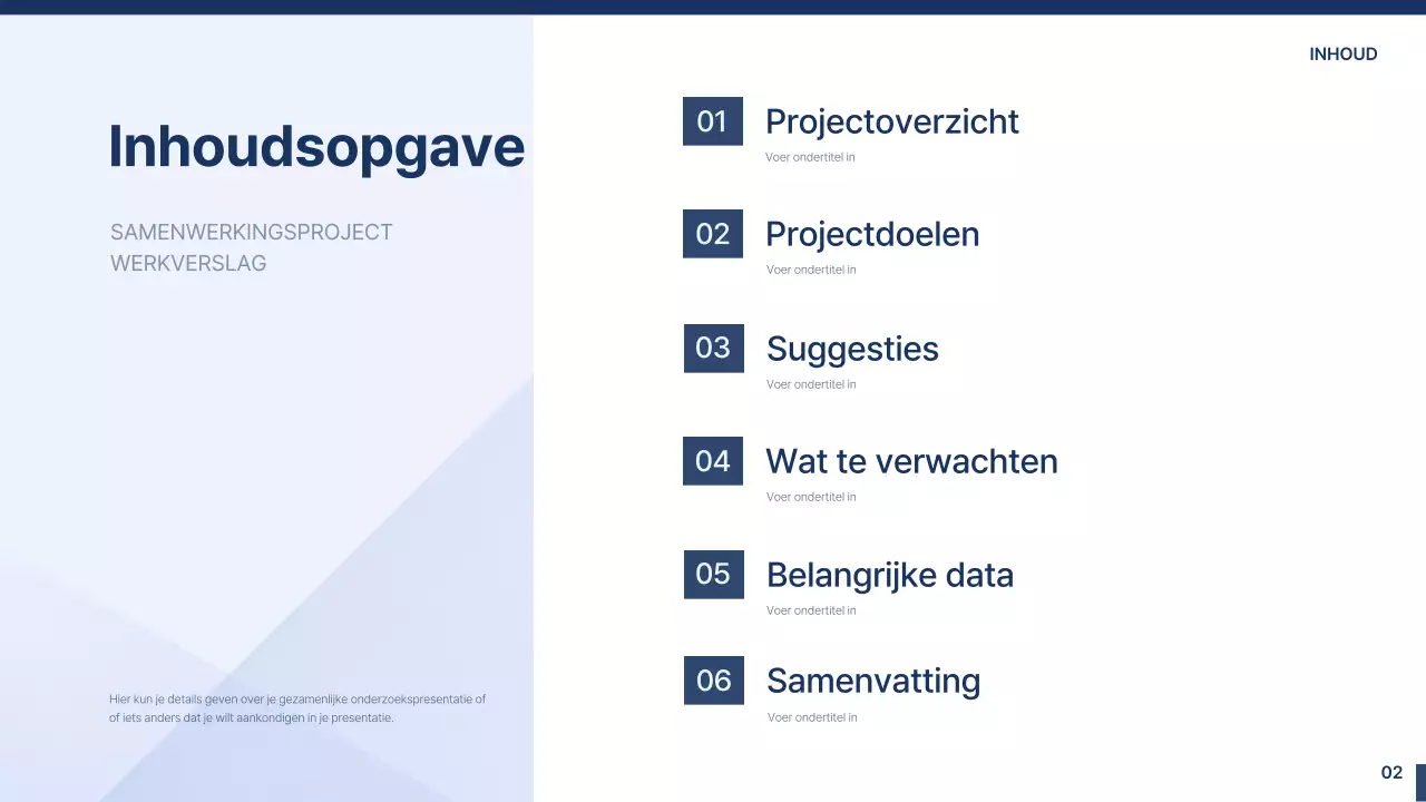 Een eenvoudig, lichtblauw en marineblauw industrie-universiteitsvoorstel