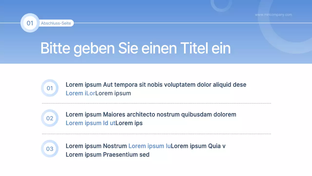 Ein einfacher Bericht in Blau und Hellblau