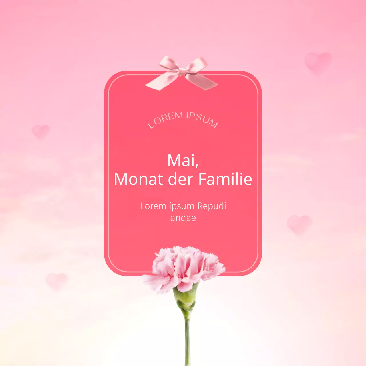 Einfache rosa-weiße Post zum Monat der Heimat