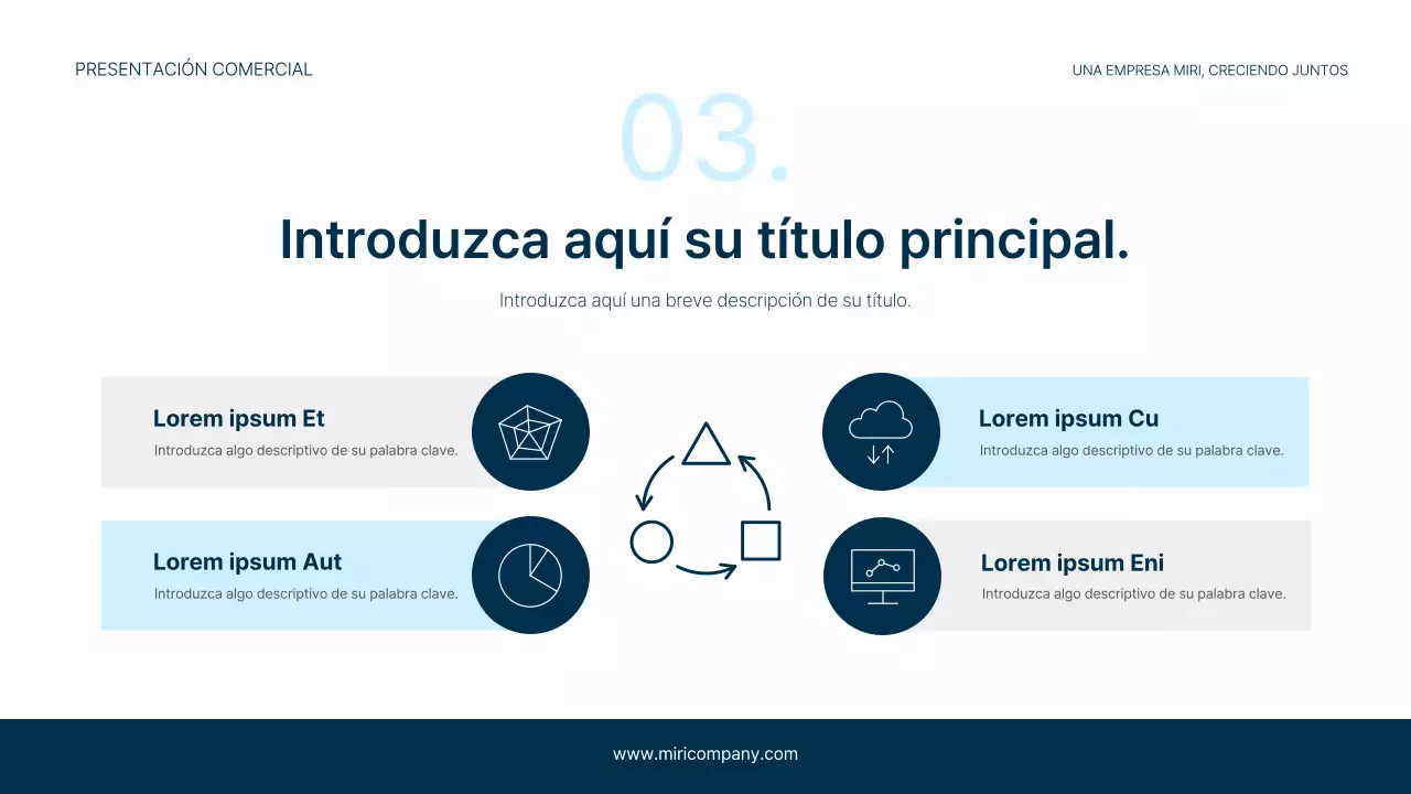 Un sencillo membrete en azul marino y azul claro para su empresa