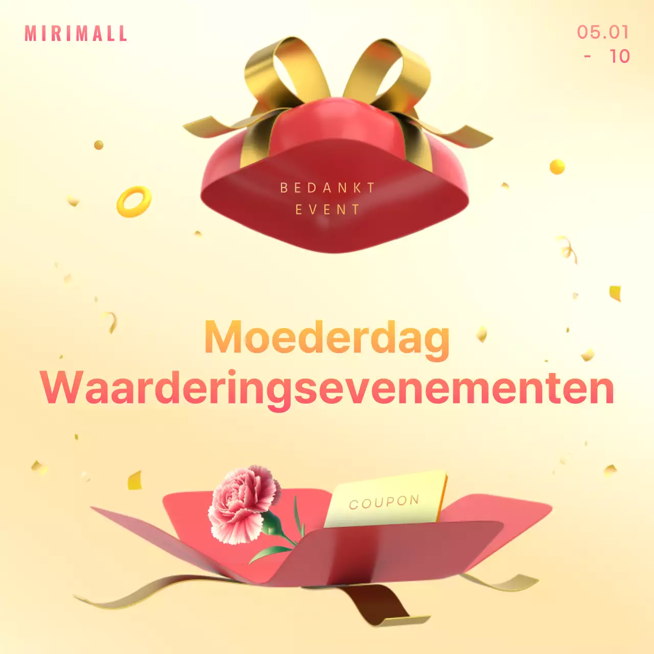 Promoot een trendy Moederdag-evenement in roze en mint