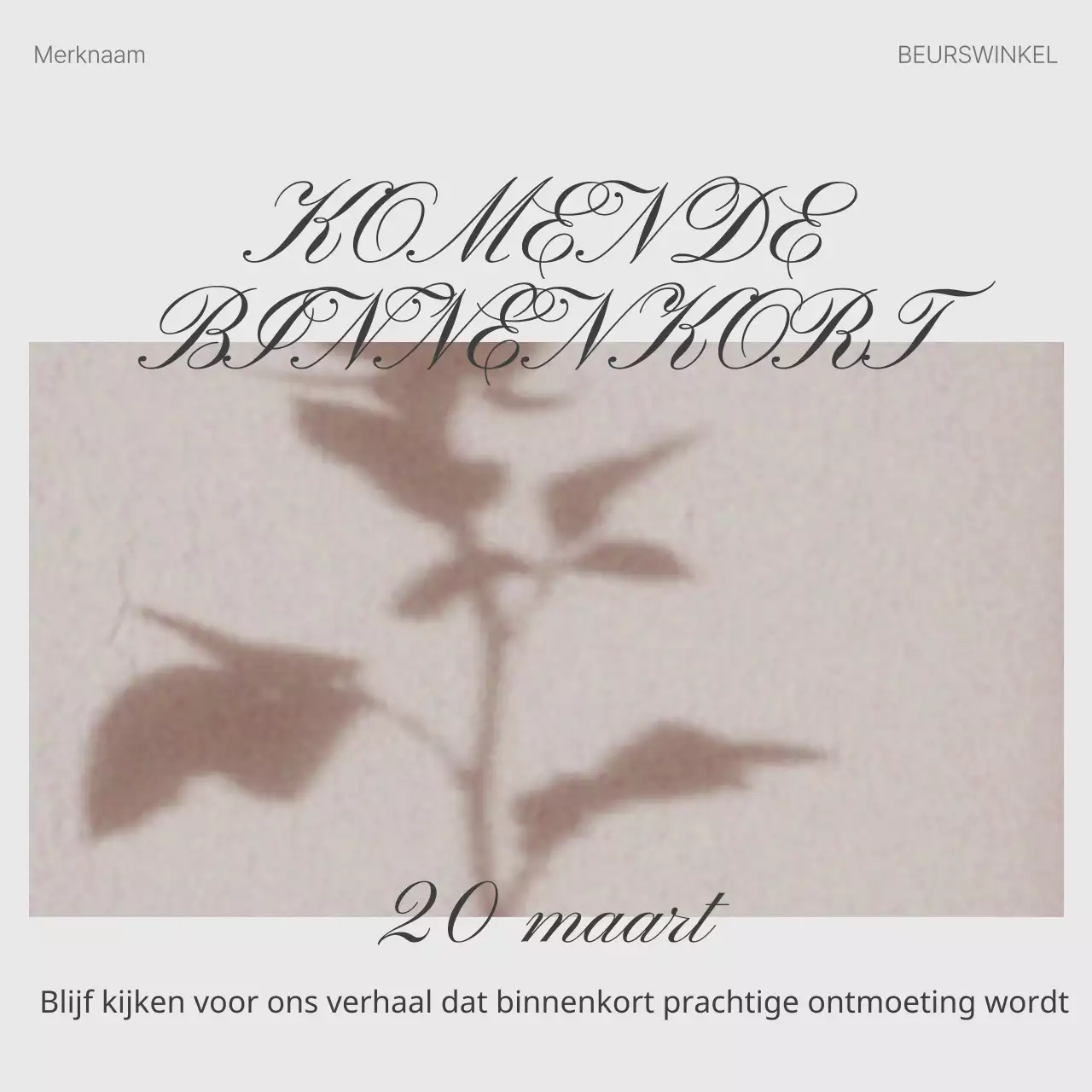 Promoot een trendy feed voor sociale-mediamarketing in beige en grijs