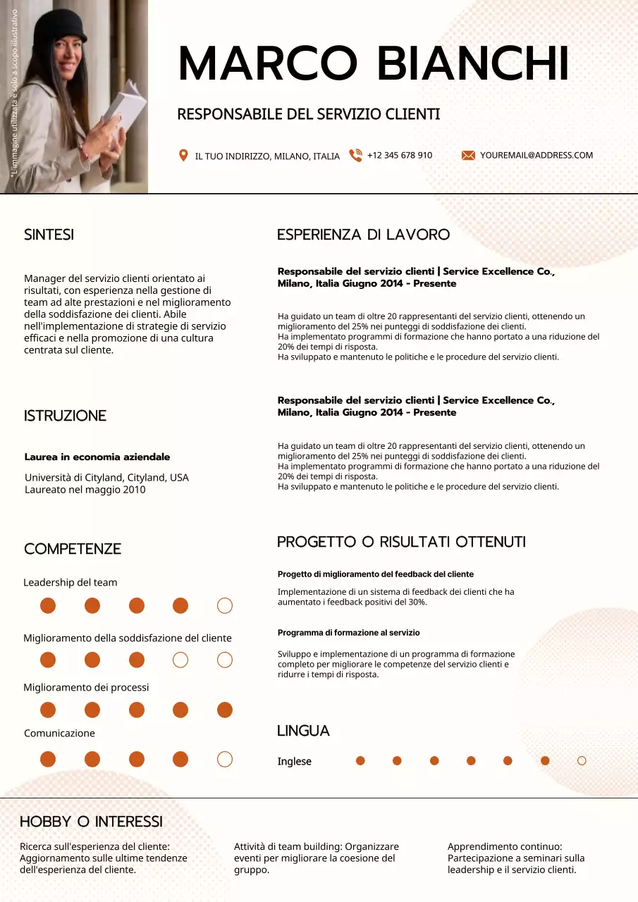 Portafoglio del responsabile del servizio clienti semplice in bianco e marrone