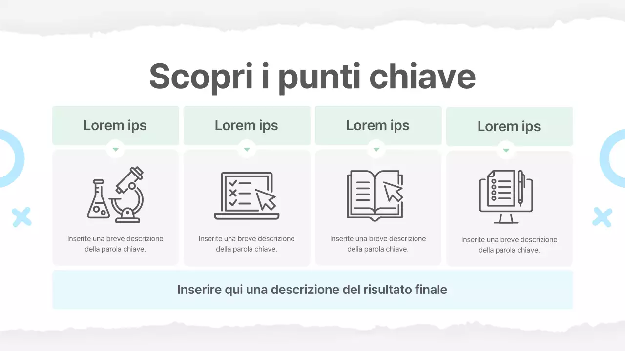 Materiale scolastico di base in giallo e verde