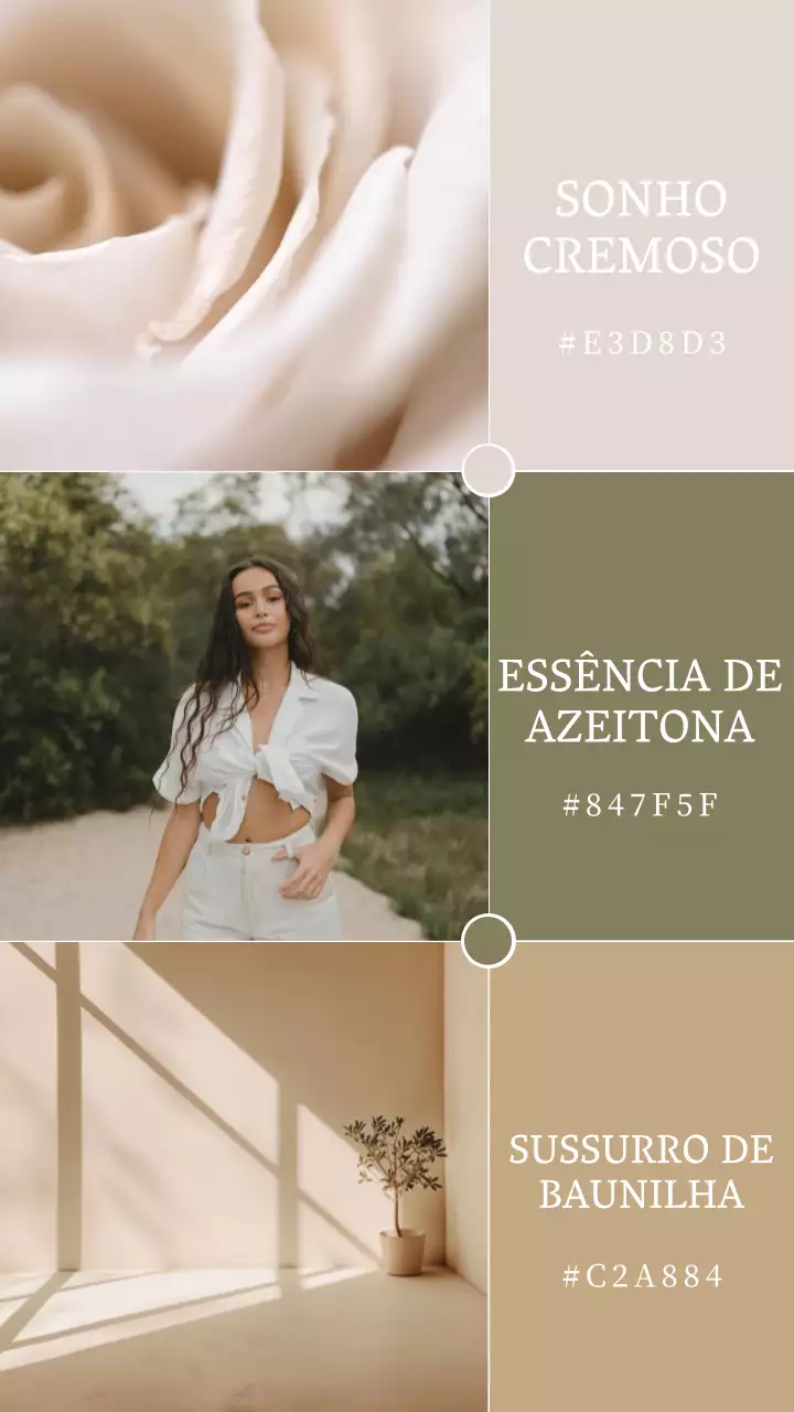 Paleta de cores Beige Olive Photo Collage Color Swatches