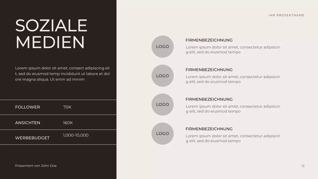 Neutraler Ton Geschäftspräsentation