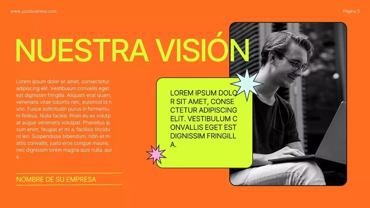 Lime Orange Bold Perfil empresarial Introducción