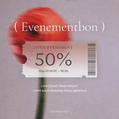 Promoot coupons voor marketingevenementen in rood en grijs