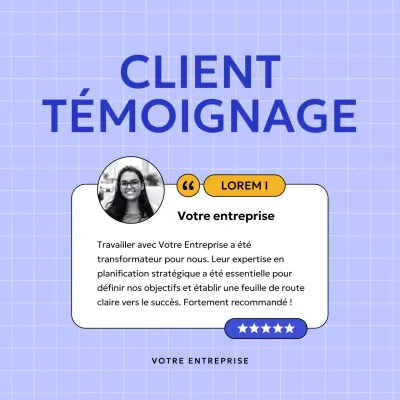 Lilac Bold Témoignage client Publicité