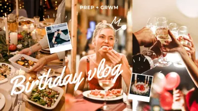 Orange Trendy Birthday Vlog YouTube Thumbnail