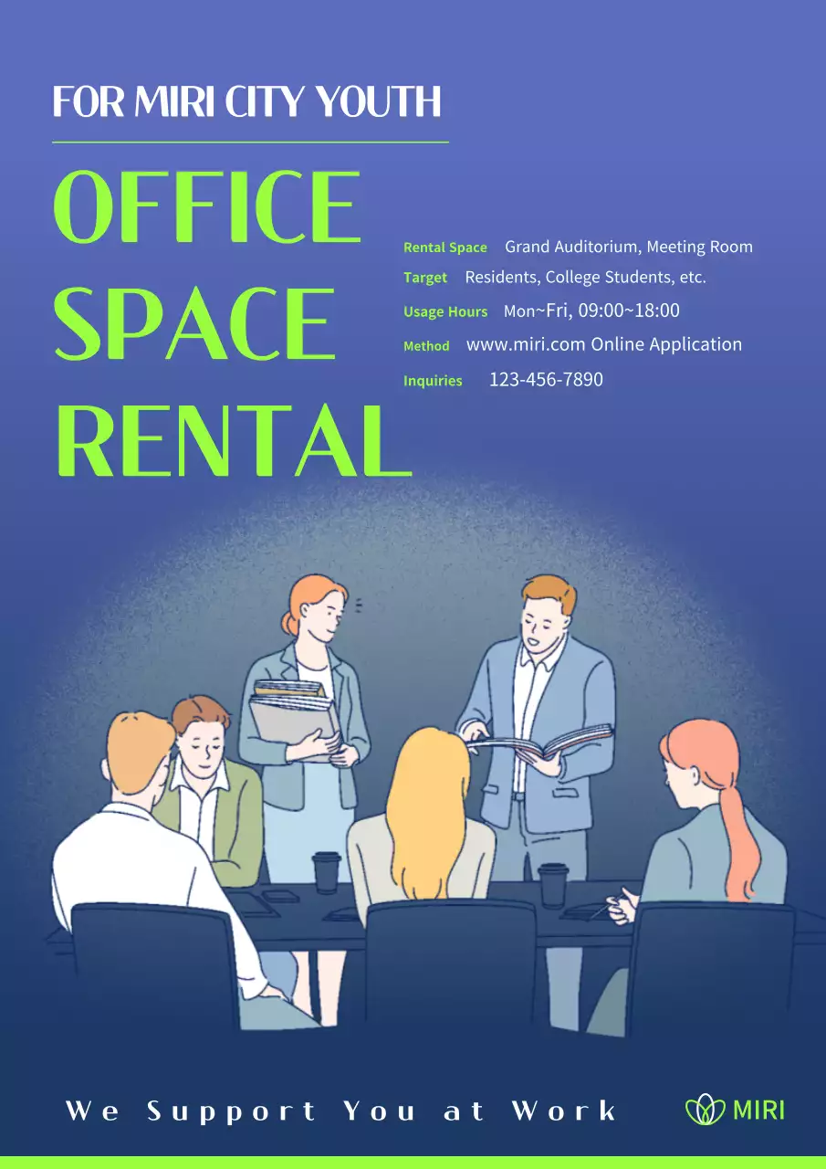 Blue Professional Office Promotion Poster