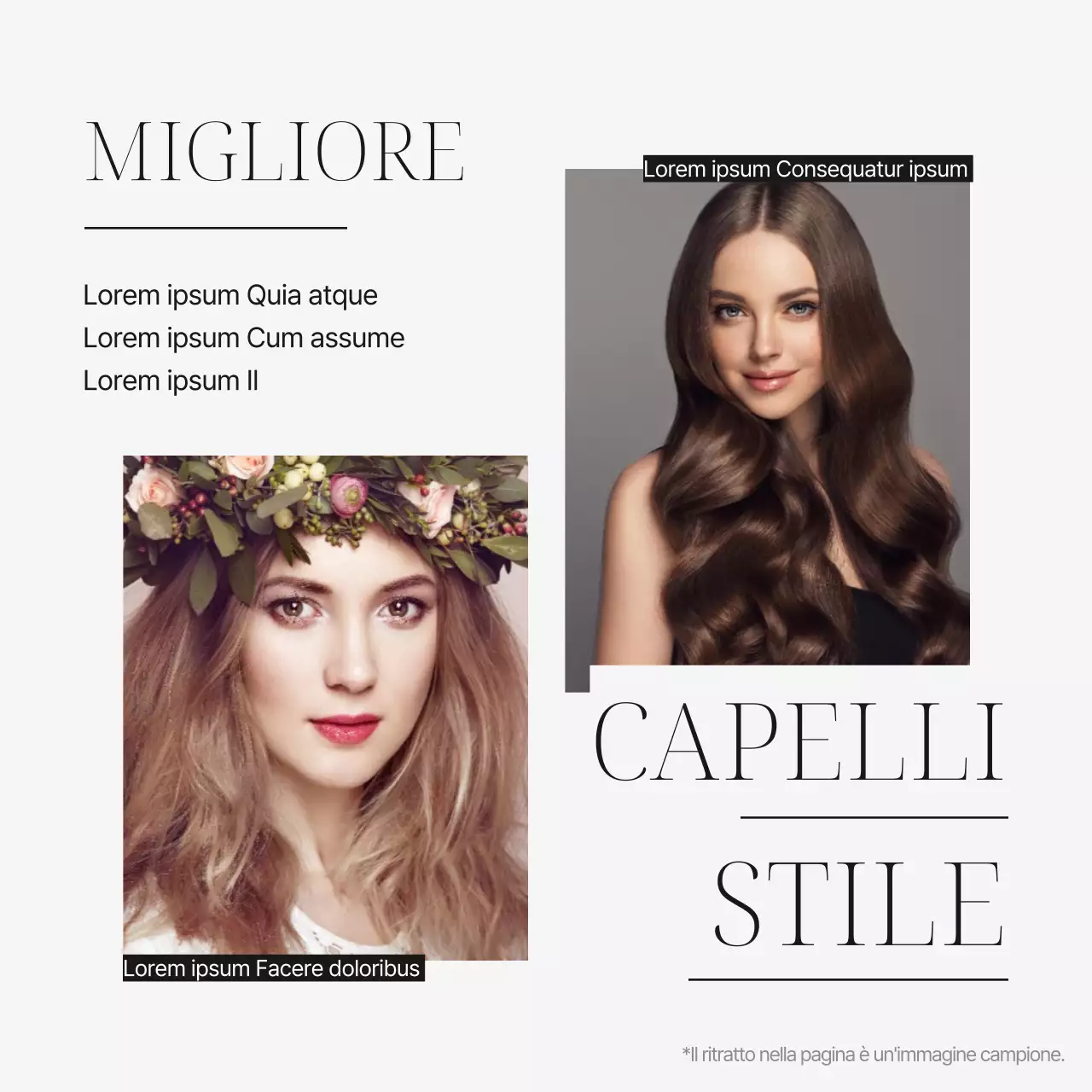 Salone di parrucchiere moderno in bianco e nero social media marketing