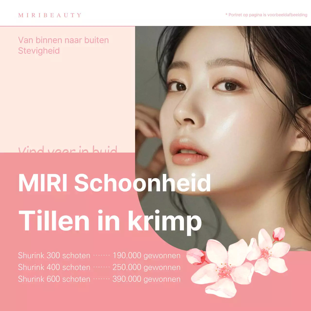 Een eenvoudige roze advertentie voor een dermatologische ingreep