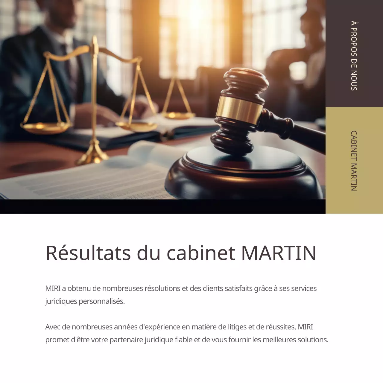 Promouvoir un cabinet d'avocats moderne en marron et beige