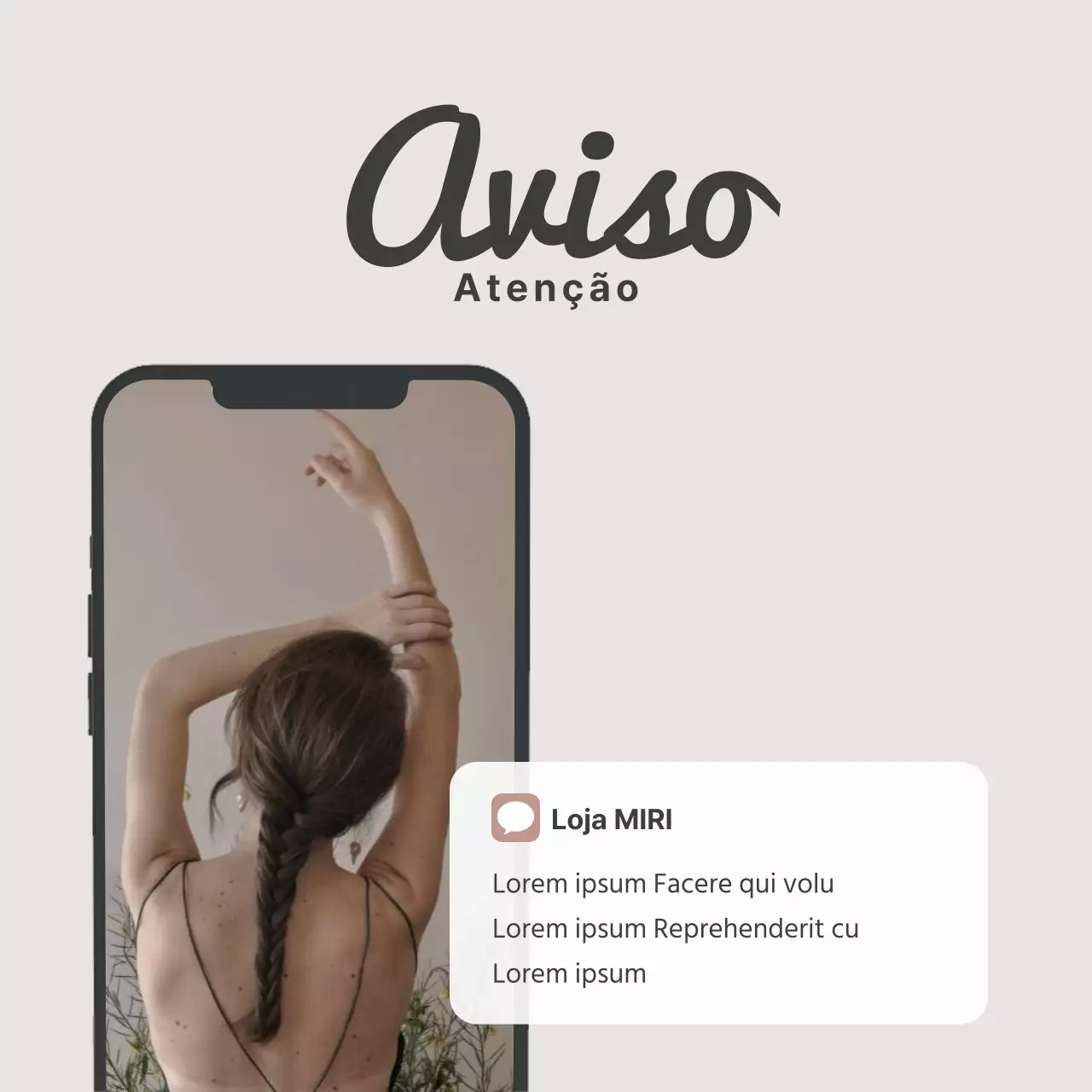 Promover um feed de marketing de redes sociais moderno em bege e cinzento