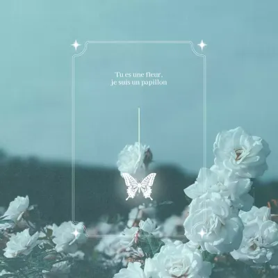 Un simple billet sentimental en bleu clair et blanc