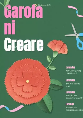 Manifesto semplice per la realizzazione di garofani verdi e rossi