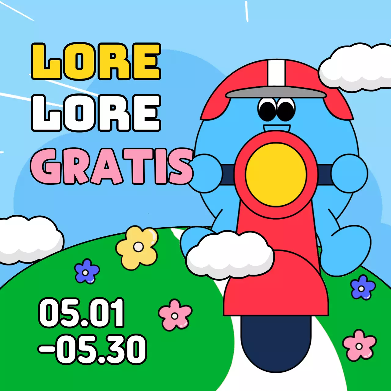 Roze en lichtblauwe advertenties voor Gezinsmaand en voorjaarsuitverkoop