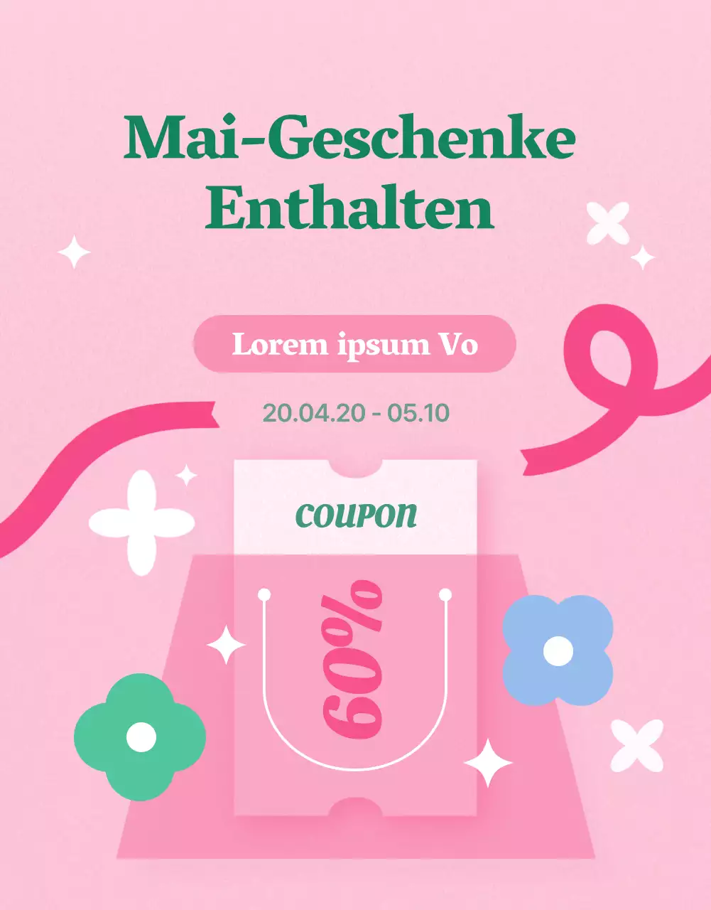 Förderung der Produkte des rosa und grünen Familienmonats